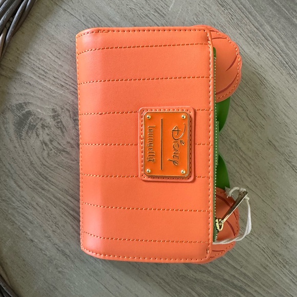 Loungefly Neon Orange and Green Glow Minnie Flap Wallet - Picture 2 of 8